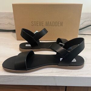Steve Madden Daryn Black Leat Shoes